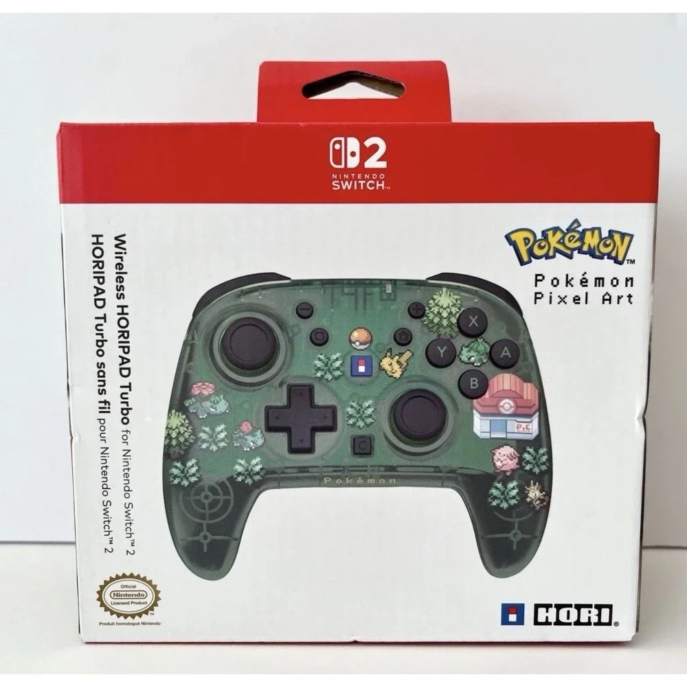 HORI Wireless Horipad Turbo Controller for Nintendo Switch 2 Pokemon Pixel Art